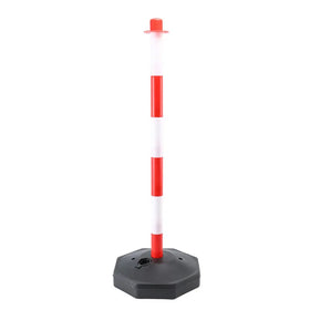 Durable PE Material Yellow+White Reflective Tape Sand Water Filled Warning Post Delineator Traffic Barrier for Road Traffic