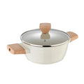 Bergner NATURALLY 20cm diameter 2.4L saucepan with forged aluminum lid in white