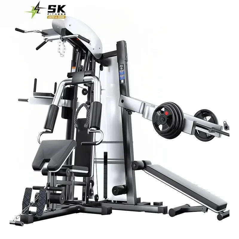 SK-Commercial 3 Station Multi Smith Machine Gym Equipment 200kg Weight Stack Multi Functional Station for Strength Training MegaBDM