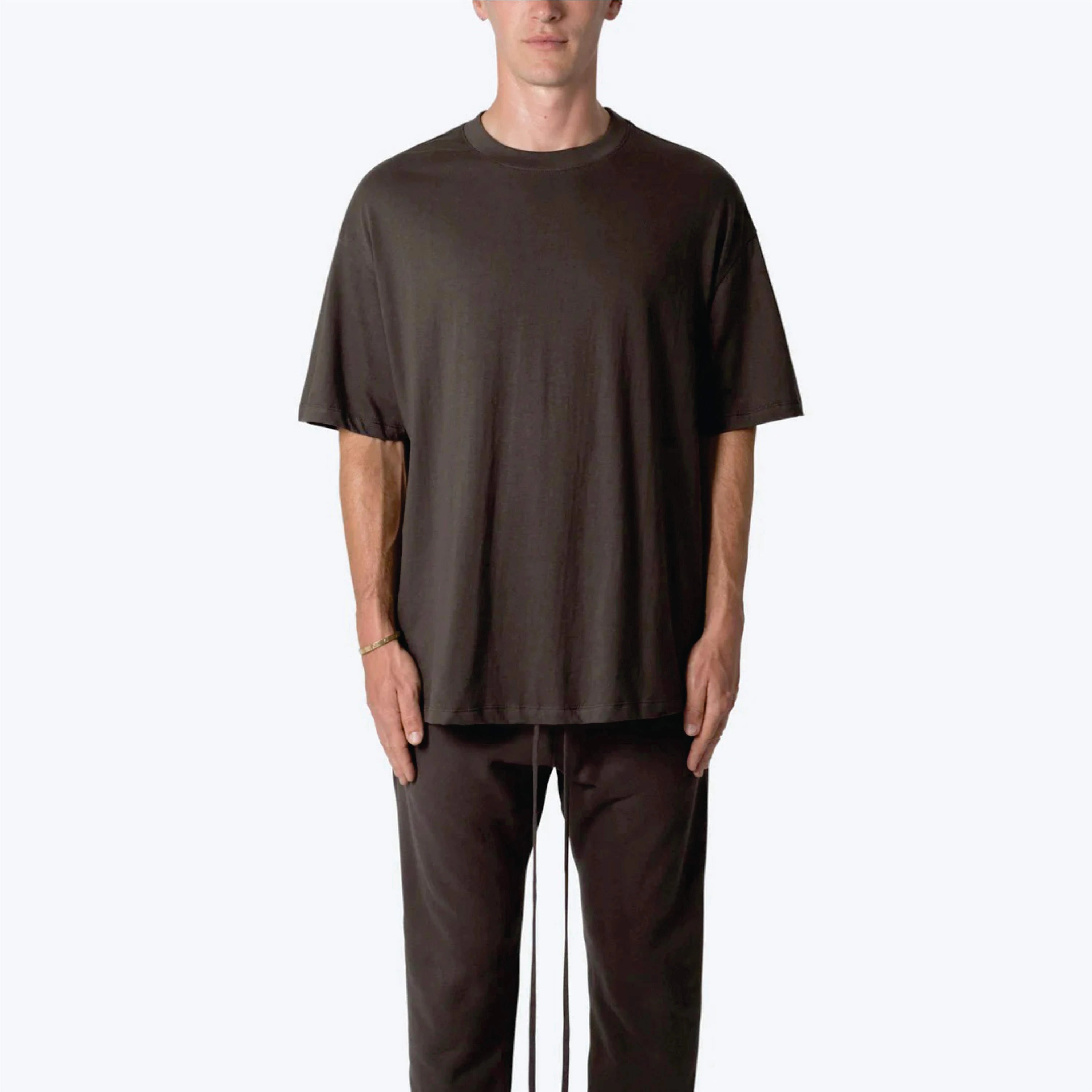 Blank Oversized Knitted Print T-Shirts for Men with Thick Cotton Fabric Relaxed Fit Eco-Friendly & Quick Dry Wholesale OEM