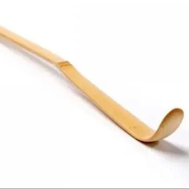 Hand Carved Natural Green Bamboo Matcha Scoop Japanese Chashaku Hooked Green Tea Spoon for Tea Ceremony