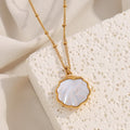 Dreamshow Shell Jewelry Bead Chain Pendant Necklace 18k Gold Plated Stainless Steel Jewelry