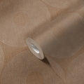 Made Germany Brown Non Woven Vinyl Wallpaper Rolls Dots Circle Design Abrasion-Resistant Light Resistant for Living Room Kitchen