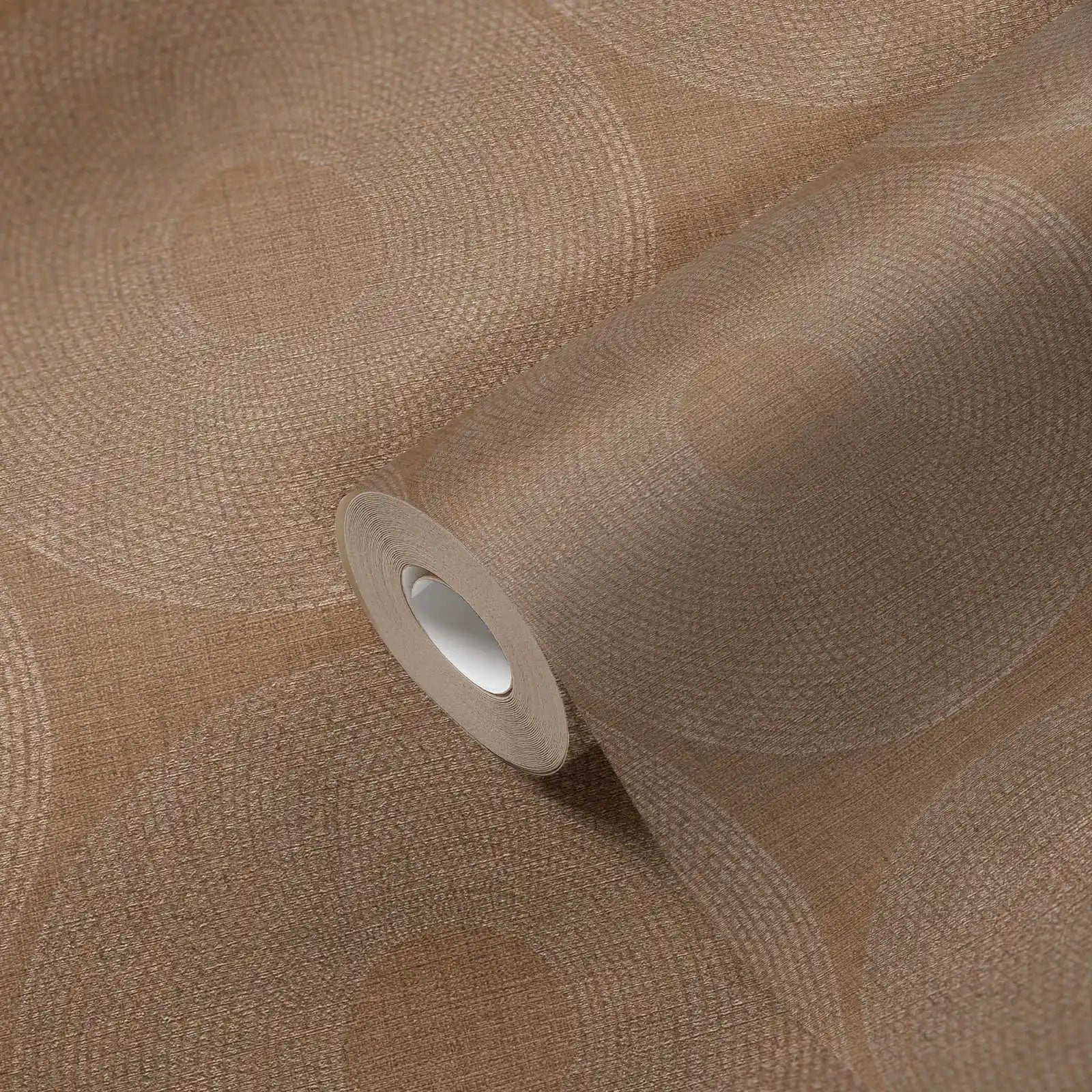 Made Germany Brown Non Woven Vinyl Wallpaper Rolls Dots Circle Design Abrasion-Resistant Light Resistant for Living Room Kitchen