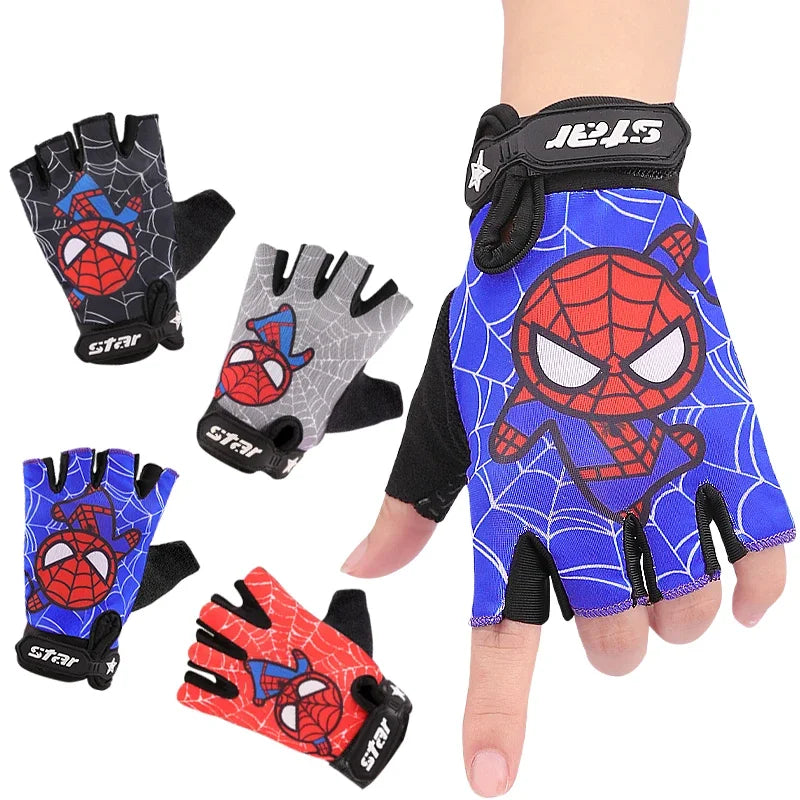Melenlt Breathable Fingerless Bike Gloves for Kids Toddler Cycling Gloves Bicycle Riding Gloves for Children Outdoor Sports