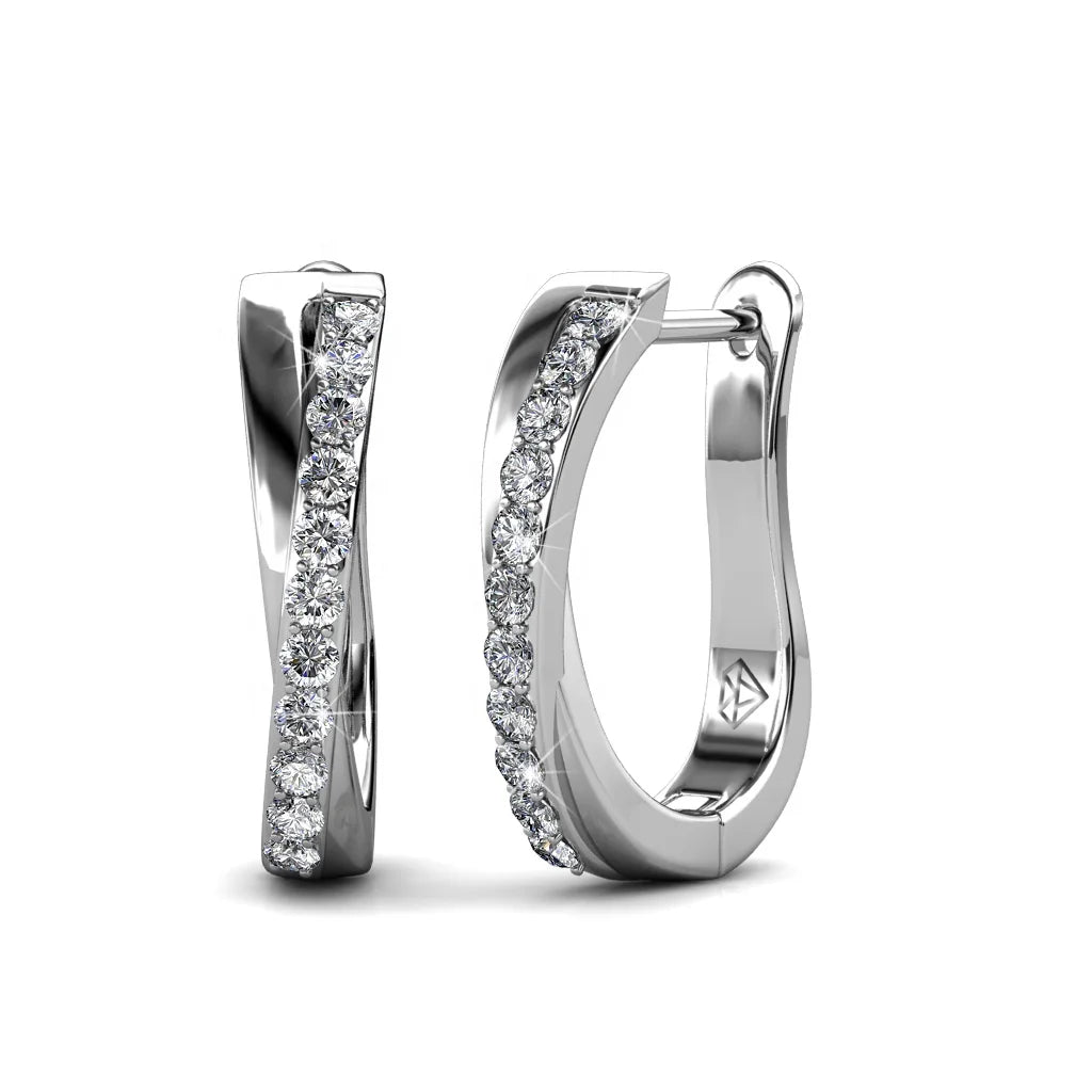 GRA Certified Moissanite Diamond Hypoallergenic 925 Silver 18K White Gold Small Hoop Earrings Women Jewelry Destiny Jewellery
