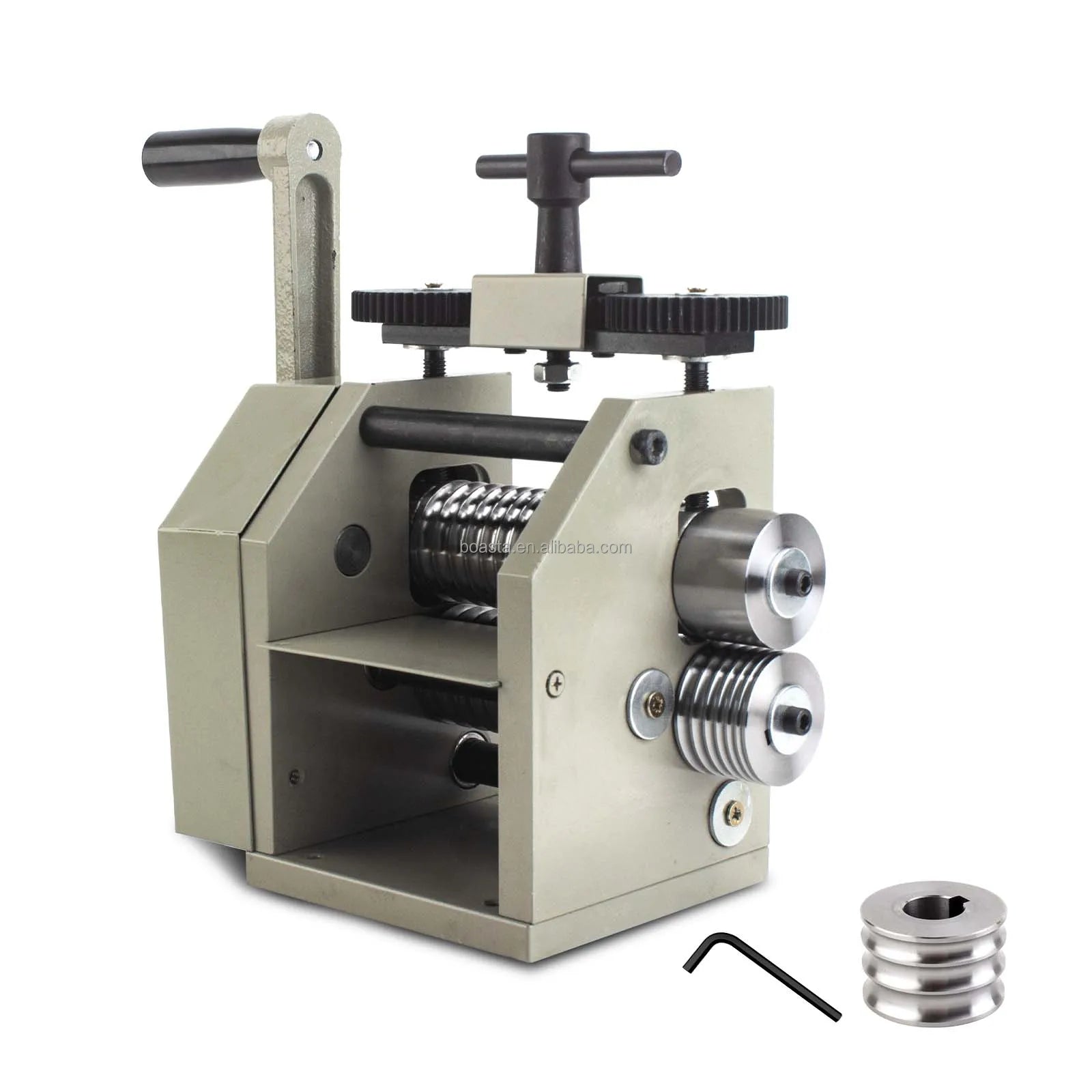 Boasta Manual Jewelry Gold Metal Rolling Mill 0.1-8mm Thickness Two-in-One Flat and Half Round Roller Press Machine