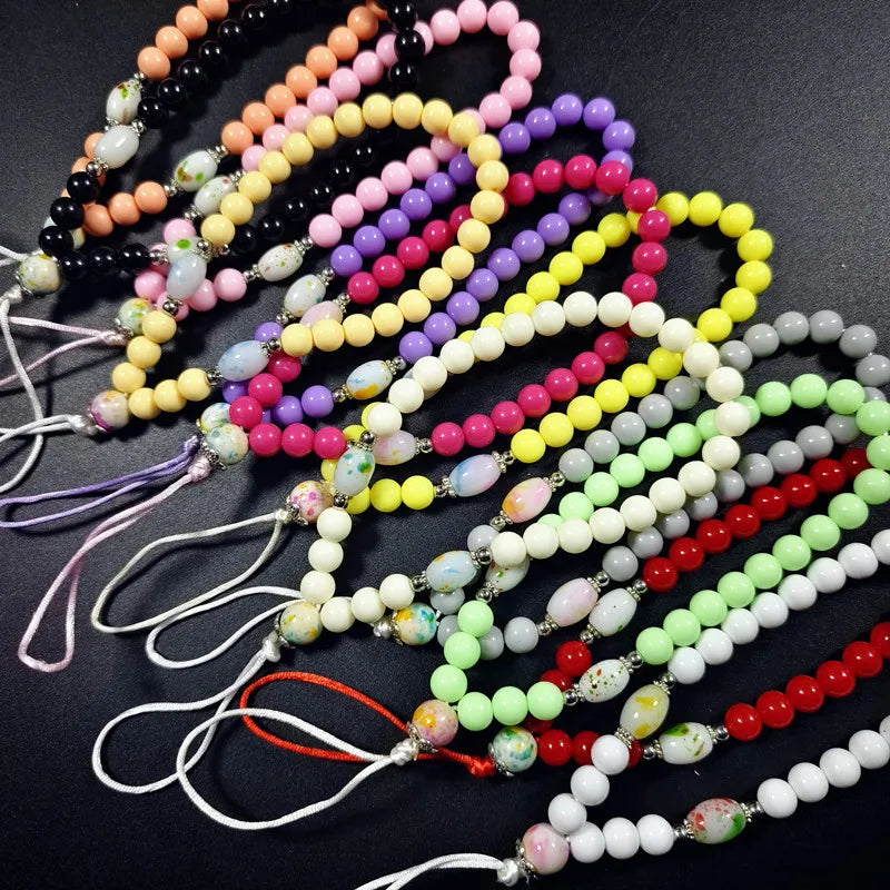 YL Short Bead Hanging Rope Handmade Bead Hanging Rope Phone case Hanging Rope Key Chain Factory Brand Hanging Rope Hanging Chain