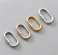 GP Silver Carabiner Oval Tube Buckle Connector Clasp S925 Necklace Bracelet Permanent Jewelry Chains Making Factory Wholesale