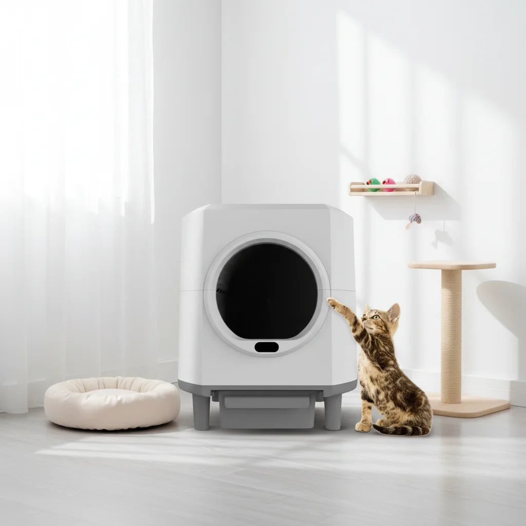 New Trends Automatic Cat Litter Box Smart App Control Self Cleaning Litter Box Cat Sandbox Electronic Pet Toilet Large Capacity