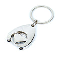 Laser Engraved Shopping Cart Keychain Token Coin With Hollow Logo Metal Trolley Coin Key Ring for UK Europe Convenience Shopping