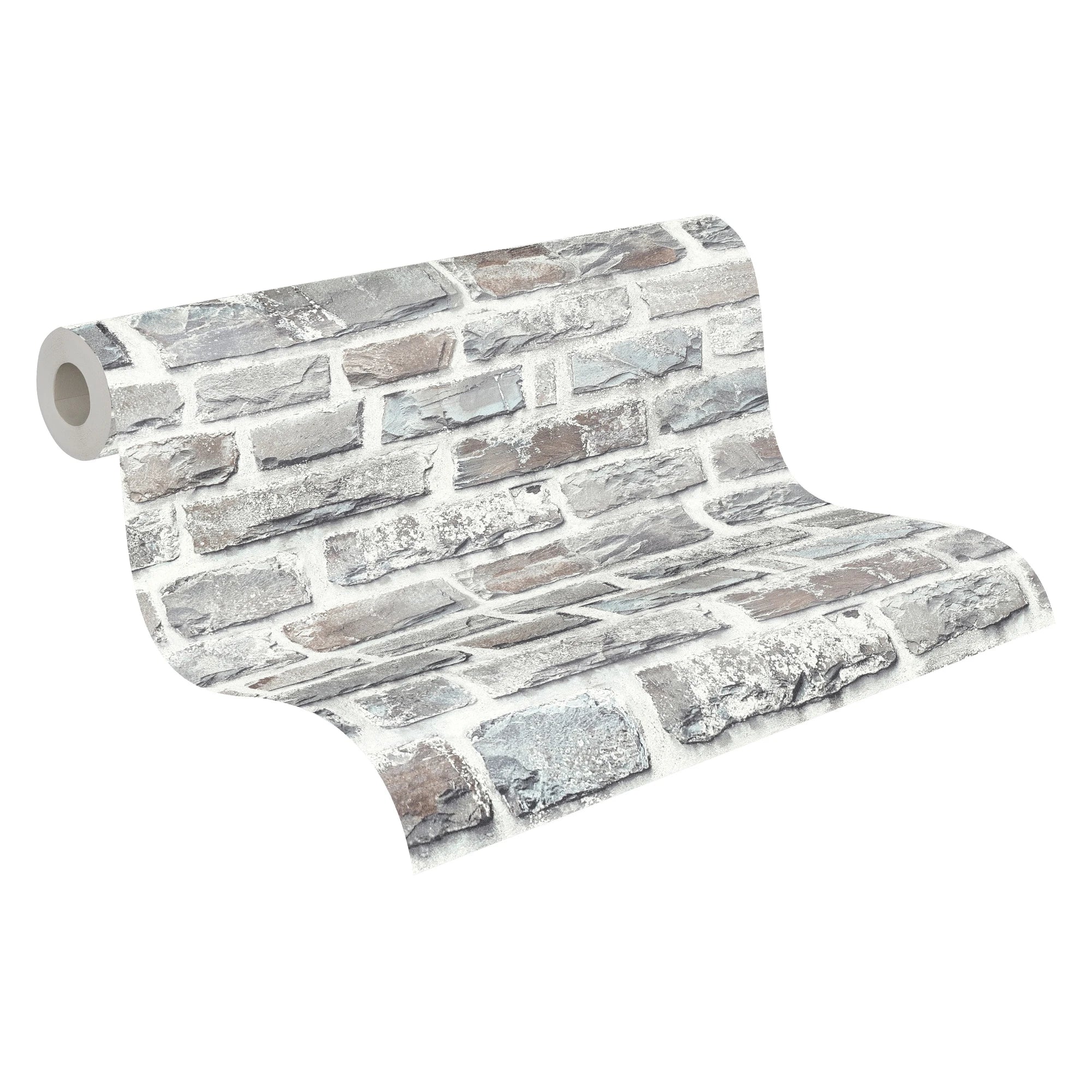 Made in Germany-Stone Grey Variegated Non Woven Vinyl Wallpaper Rolls-Abrasion Light Resistant-Living Room Hotel Use-1005x053m