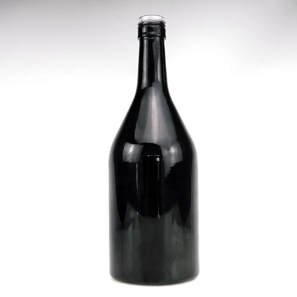750ml Unique Shape Crystal White Glass Wine Bottle with Screw Cap Decal Surface for Tequila/Whiskey/Brandy/Vodka/Rum Custom Logo