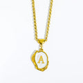 2023 Newest 18K Gold Plated A-Z Initial Letter Necklace Stainless Steel Enamel Initial Alphabet Pendant Necklace Women Jewelry