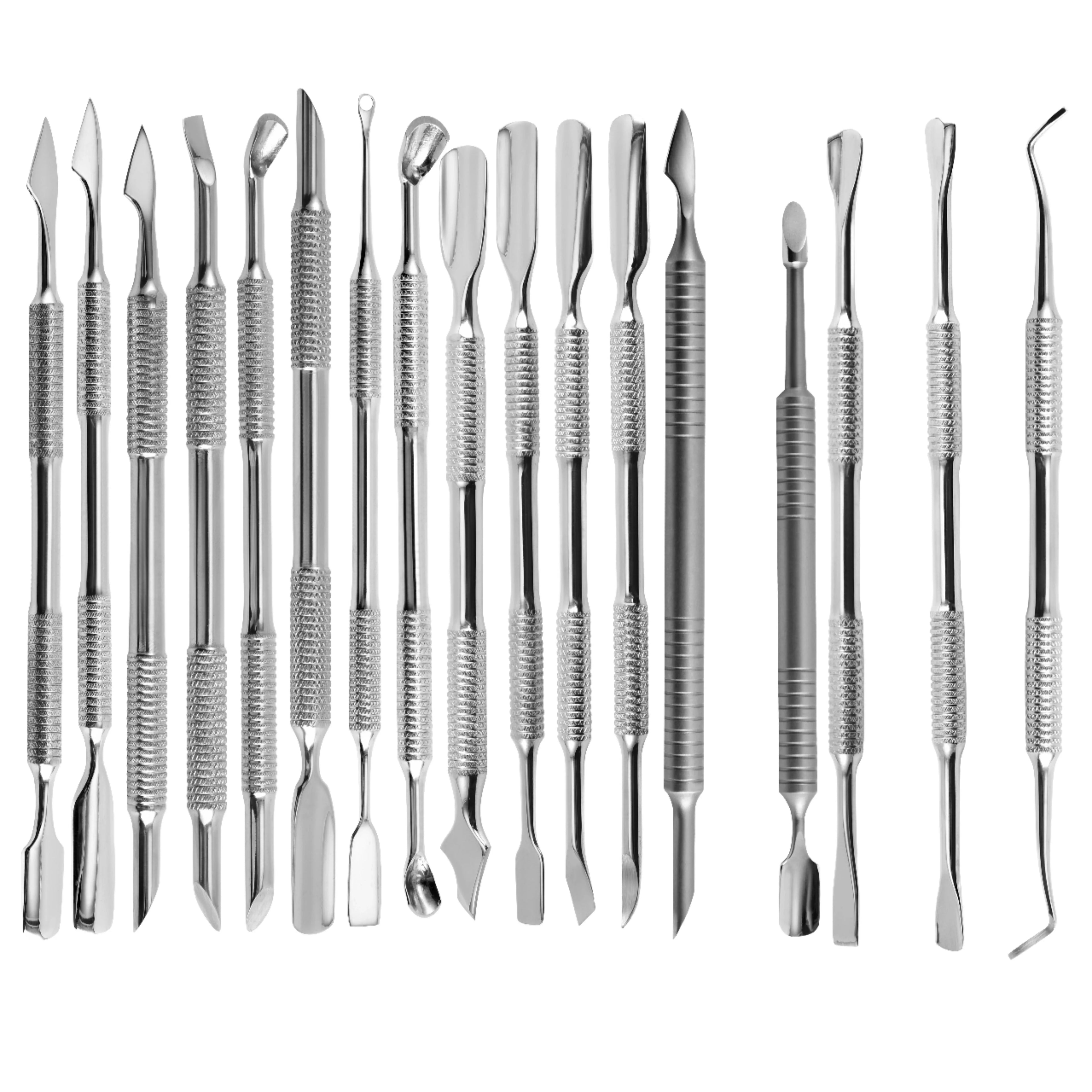 Custom Reusable Double-Headed Stainless Steel Toe Manicure Scissors Multifunctional Nail Art Tool Remover Dead Cuticle Pusher