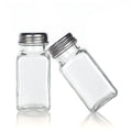 24 Pcs Empty Square Glass Spice Jars Bottles Containers Unique Glass Spice Jar Set