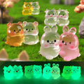Wholesale Hatching Easter Whimsical Forest Luminous Couple Animal Figurines Glow in the Dark Resin Hugging Bunny Bear Factory