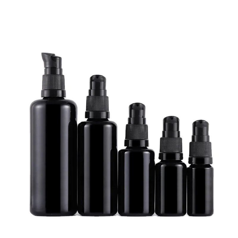 High Quality Black Uv Dark Violet Glass Cosmetic Oil Bottle for Body Lotion Hair Oil MegaBDM