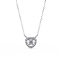IGI Certified Cut Classic Heart Shape Luxury Lab Grown Moissanite Pendant Necklace Sterling Silver Wedding Setting
