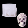 Flower Skull Silicone Mold for Handmade Desktop Decoration Gypsum Epoxy Resin Pen Holder Flowerpot Candlestick Silicone Mold