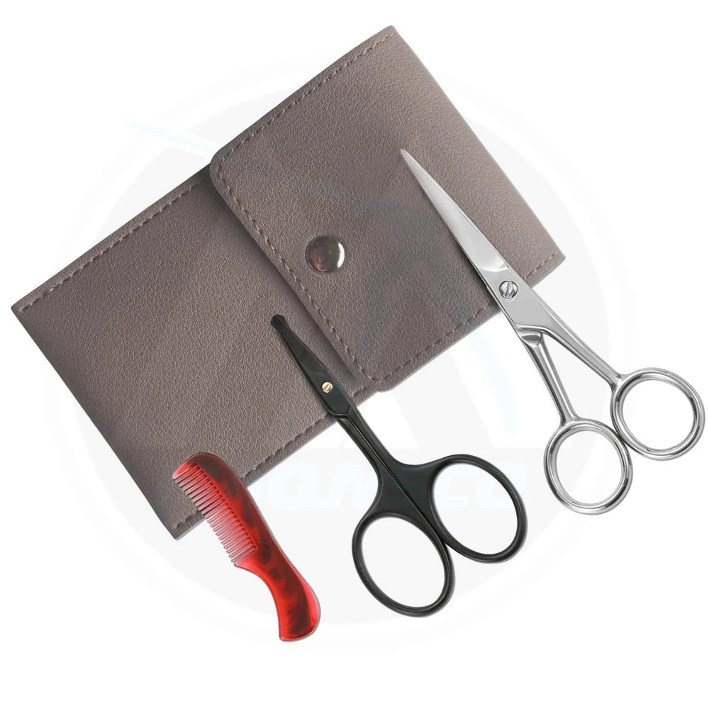 Stainless Steel Sharp Mustache and Nose Hair Scissors for Cutting Grooming