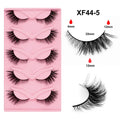 5pairs Comfortable Synthetic Material Eyelashes Easy to Wear Wholesale Lashes 3D Wispy Natural Look Cat Eye Full Strip Eyelashes