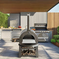 Modern Luxurious Portable Pizza Oven Fast-Heating Design Stainless Steel Charcoal BBQ Ceramic Stone Home Backyard Pizzeria