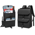 EURCOOL Unisex Fashionable Large Capacity USB Oxford Polyester Laptop Backpack Zipper Waterproof College Student Casual Flip