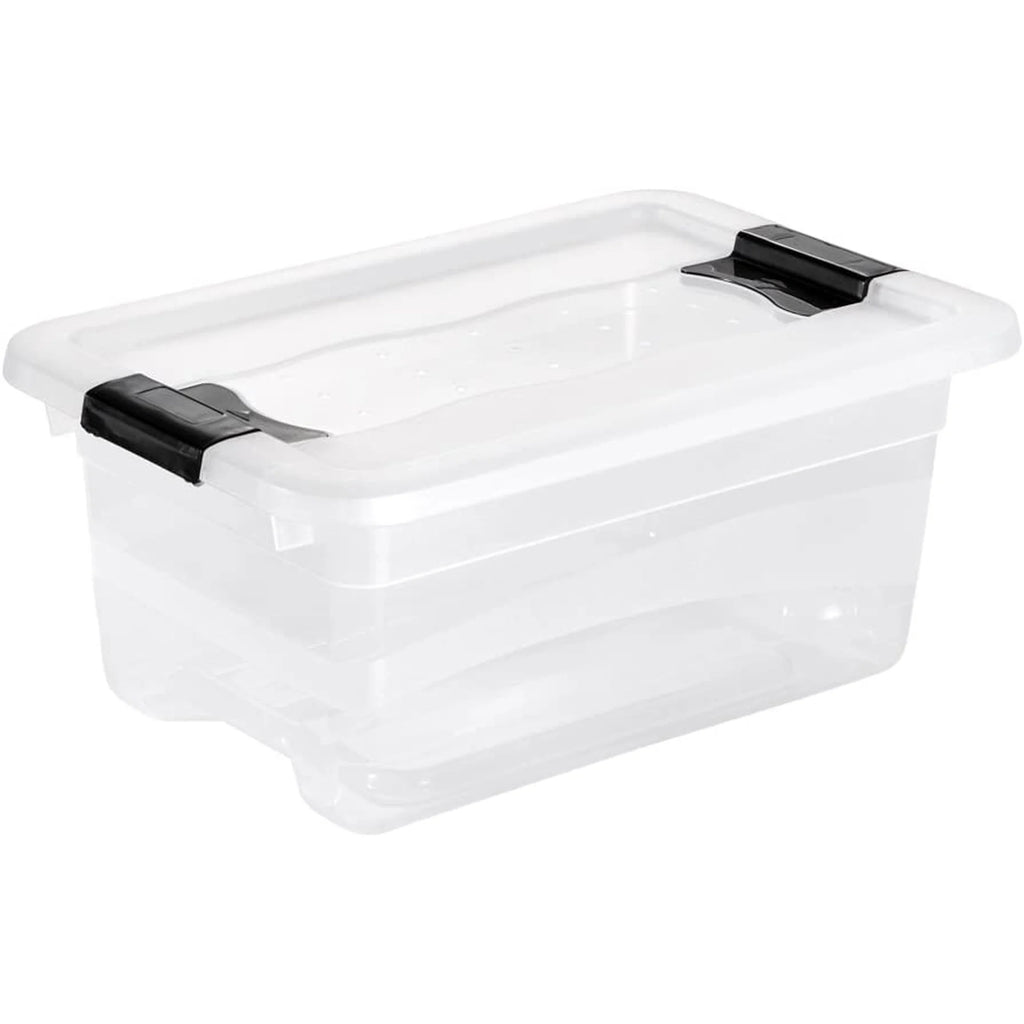 Storage bin with lid plastic transparent 4 l