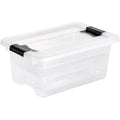 Storage bin with lid plastic transparent 4 l