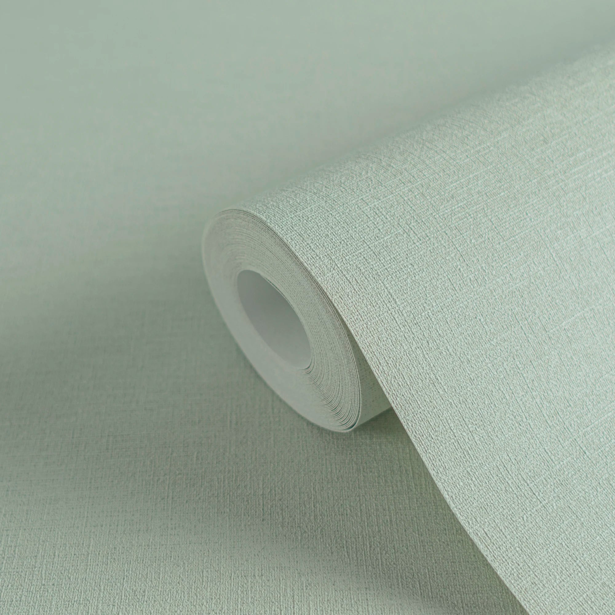 Made in Germany - Plain Wallpaper rolls Colour Light Green - Non Woven Vinyl - Wallpaper Textile Structure - 1005 x 053 m