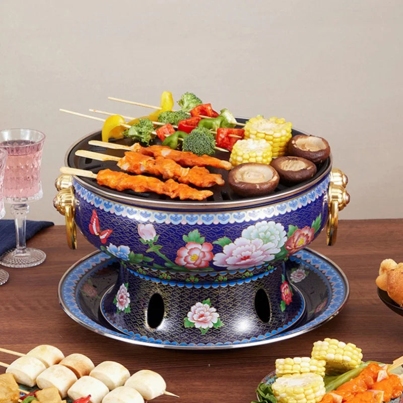 Portable Modern Korean Style Single Person Ceramic Charcoal Grill for Home Commercial Outdoor BBQ Camping Tea Brewing Stove