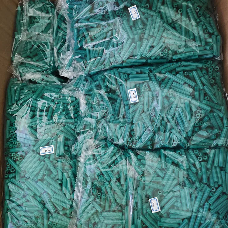Elekh Green Color PE Material Plastic Wall Plug 7mm X 25mm Anchors 2000PCS-Pack