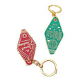Vintage Motel Style Enamel Keychain Retro Metal Key Tag for Hotel High-End Gift Key Fob for Collectors and Travelers