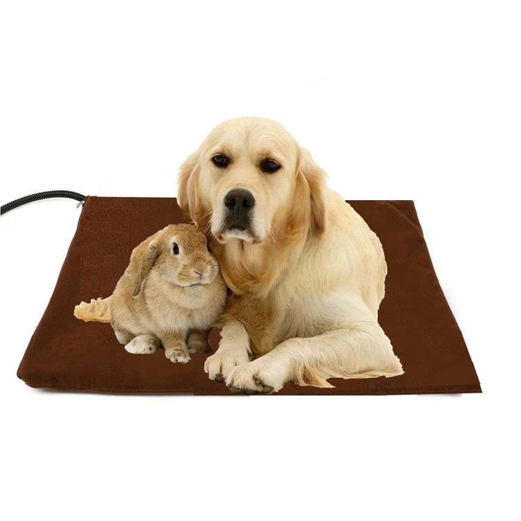 Premium Electric Solid Pattern PVC Heated Pet Mat 50x50cm Waterproof Adjustable Temperature Settings Chew-Resistant for Dogs