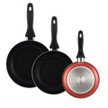 Well Home Set of 3 Frying Pans 162024cm Made of Aluminum Pressed with Metallized Copper
