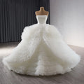 Jancember 241076 Fashion Strapless Ivory Puffy Bridal Wedding Women's Dresses