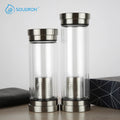 Alkaline Glass Water Bottle pH 8-9.5 with Mineral Stone Filter for Car Use-Neutralize Acid & Enjoy Healthy Life