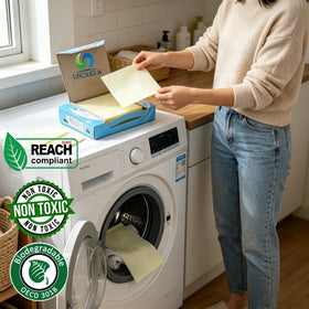 OEM Eco-Friendly PVA Free Natural Lavender OECD-301B Biodegradable Solid Laundry Detergent Sheets