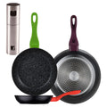 Set of 3 San Ignacio 20/24/28 forged aluminum frying pans induction compatible + Oil and vinegar sprayer 4x17.5cm in
