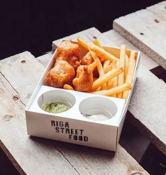 Wholesale Eco Friendly French Fries Box for Cup Cake Bakery Cookies Donut Catering Lunch Picnic Paper Packaging Box With Insert