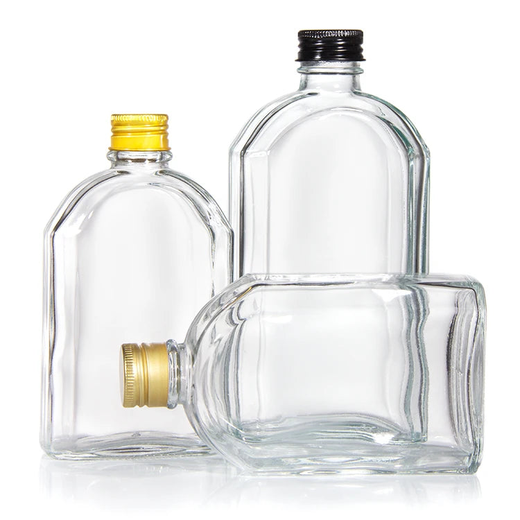 100ml 250ml 300ml Flask Flat Cold Brew Coffee Beverage Glass Bottles With Cap