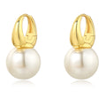 French Pink Colour Grey Bright White Premium Pearl Hoop Earrings for Women Jewellery Factory Wholesale