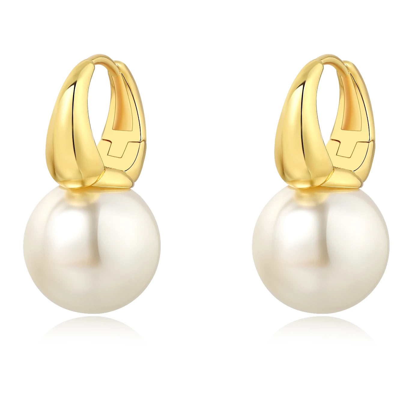 French Pink Colour Grey Bright White Premium Pearl Hoop Earrings for Women Jewellery Factory Wholesale