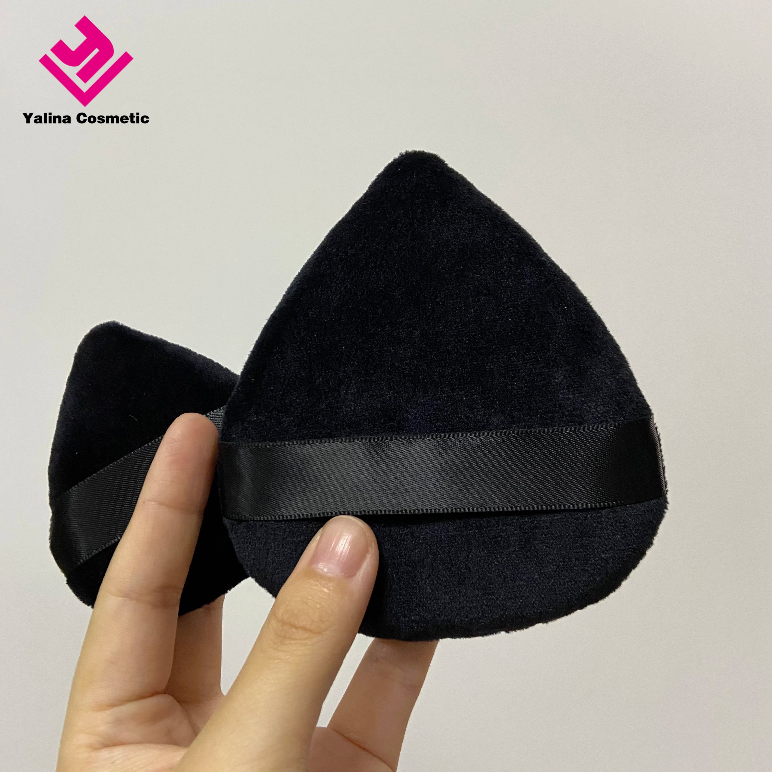 Private Label Loose Powder Triangle Print Makeup Puff for Women-Eco-Friendly & Washable