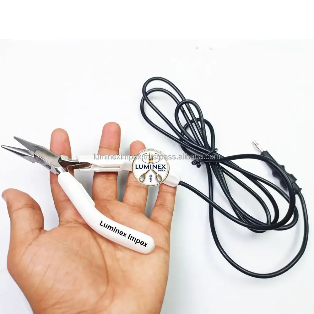 Luminex impex Grounded Stainless Steel Chain Nose Pliers with Fine Tip and Long Extension for Jewelry Welding & Making
