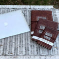 Antique Designs Embossed Genuine Leather Journal A5 Blank Note Book Handmade Unruled White Papers With Wrap Around Closure Diary