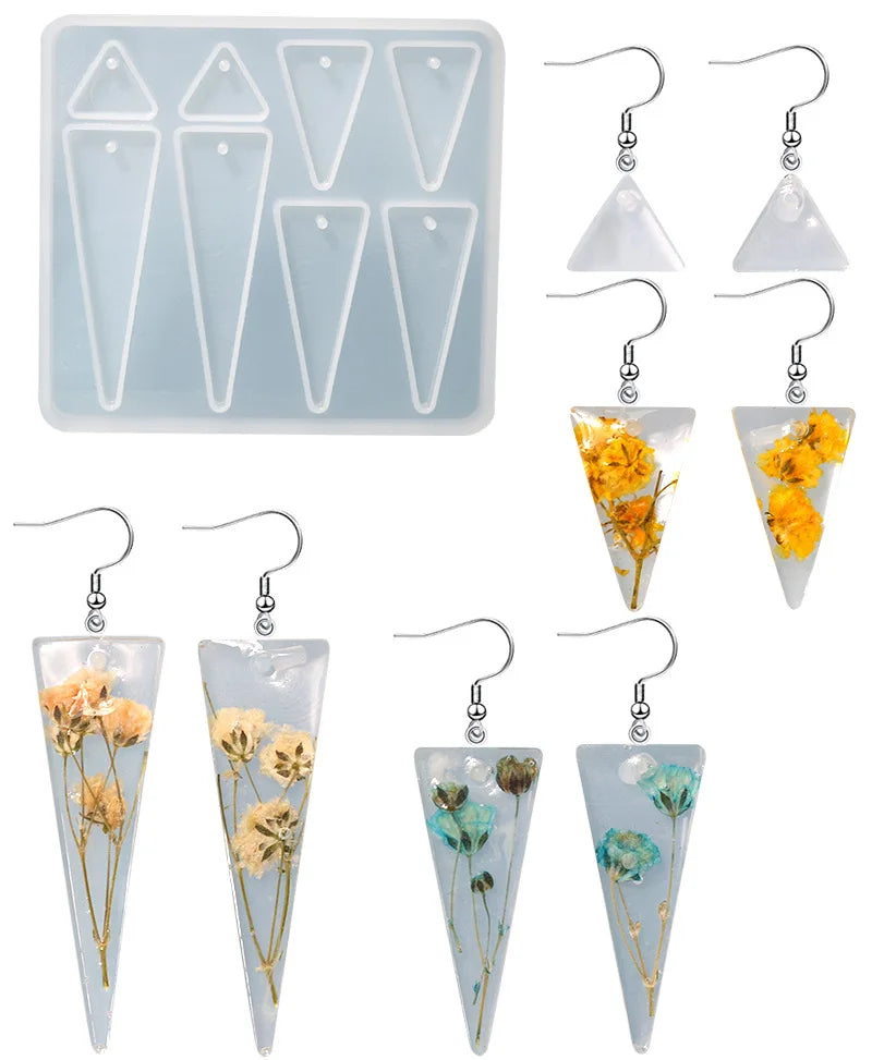 Triangle  Silicone Mold for Resin Pendant Epoxy Resin Mold Arch Shaped Jewelry Making Tool Women Dangle Earring Necklace