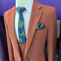 Man Suit - Cross-border Trade Men's Checkered Wedding Casual Host Suit 3-piece Set (3pcs)