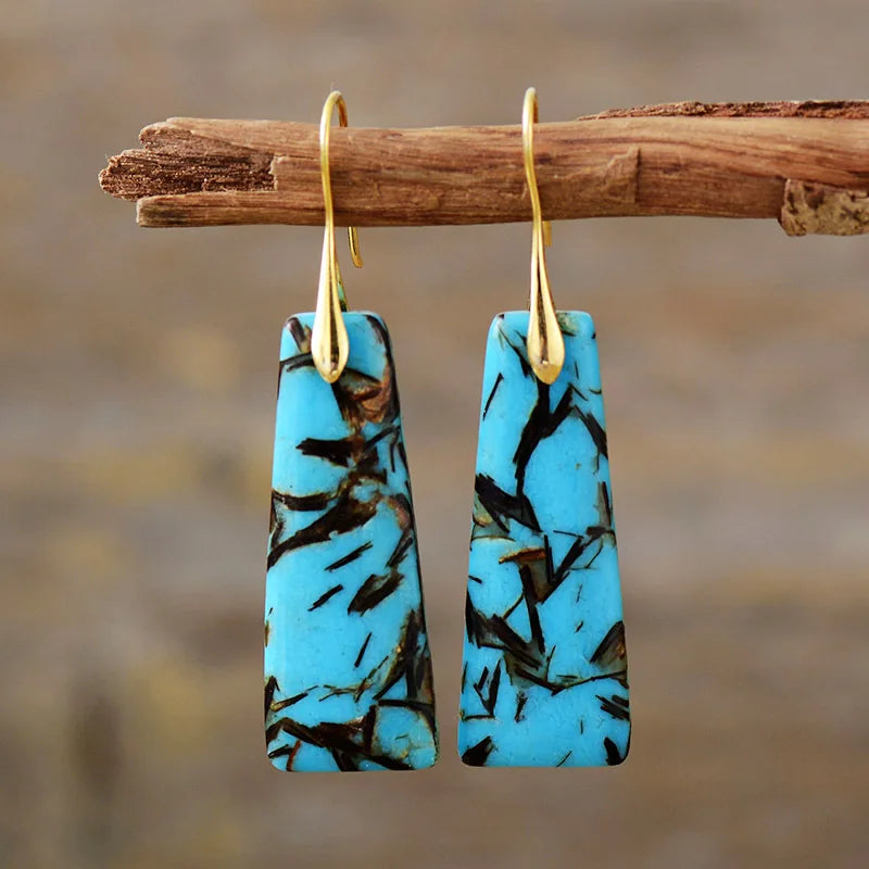Fashion Classic Chunky Green Natural Gemstone Earrings Crystal Stone Earrings for Girls Women Jewelry